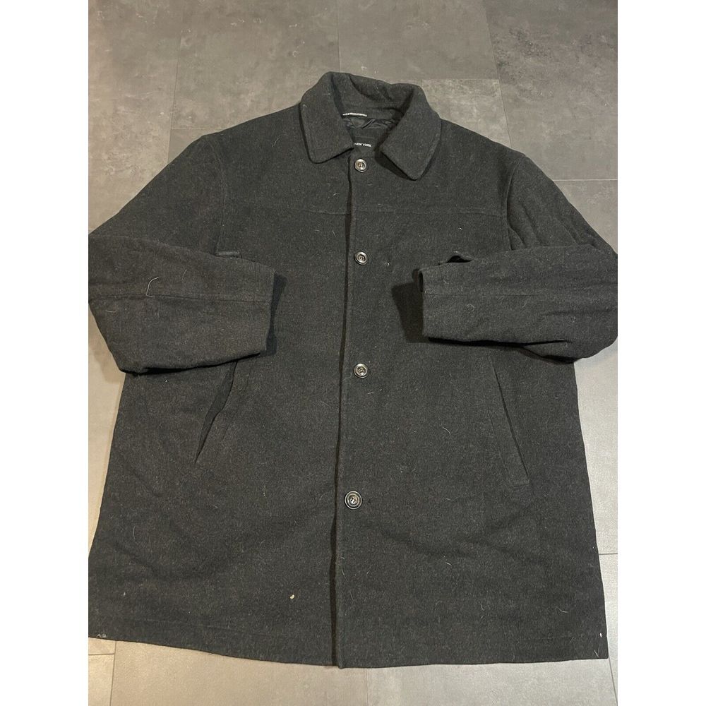JONES NEW YORK/WOOL/COAT/ OVERCOAT MENS/SIZE 50 L/ CHARCOAL/BUTTON CLOSURE/LONG/